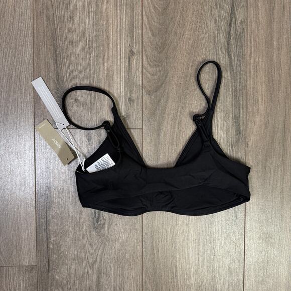 J.Crew Classic Sculpt Lana Bikini Top SZ S Black V-Neck Removable Pad Adjustable - Picture 7 of 9